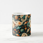 ヴィンテージ宇宙船ロケット船パターン – コスモス(6) コーヒーマグカップ (中央)