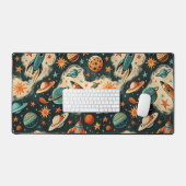 ヴィンテージ宇宙船ロケット船パターン – コスモス(6) デスクマット (キーボード&マウス)