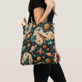 ヴィンテージ宇宙船ロケット船パターン – コスモス(6) トートバッグ (クローズアップ)