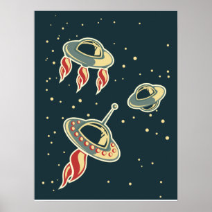 ヴィンテージ宇宙船 ポスター