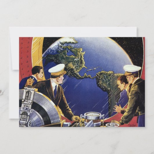 ヴィンテージ宇宙飛行士が地球を周回 (正面)