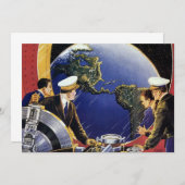 ヴィンテージ宇宙飛行士が地球を周回 (正面/裏面)