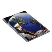 ヴィンテージ宇宙飛行士が地球を周回 ノートブック (右側)