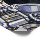 ヴィンテージ宇宙飛行士が地球を周回 ポスター (角)