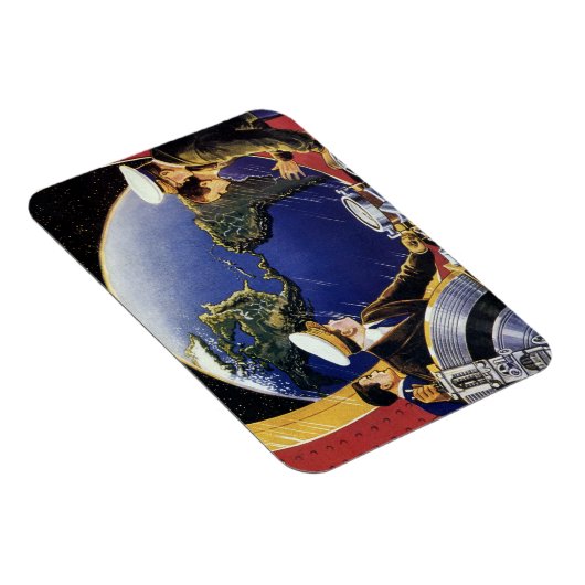 ヴィンテージ宇宙飛行士が地球を周回 マグネット (右側)