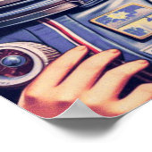 ヴィンテージ宇宙飛行士イラストレーション ポスター (角)