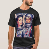 ヴィンテージ宇宙飛行士イラストレーション Tシャツ (正面)