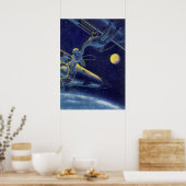 ヴィンテージ宇宙飛行士 ポスター (キッチン)