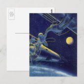 ヴィンテージ宇宙飛行士 ポストカード (正面/裏面)