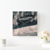 ヴィンテージ宇宙 スクエア壁時計 (ホーム)