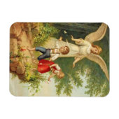 ヴィンテージ守護天使の子供の崖 マグネット (横)