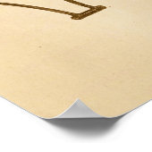 ヴィンテージ安全自転車とアートポスター ポスター (角)