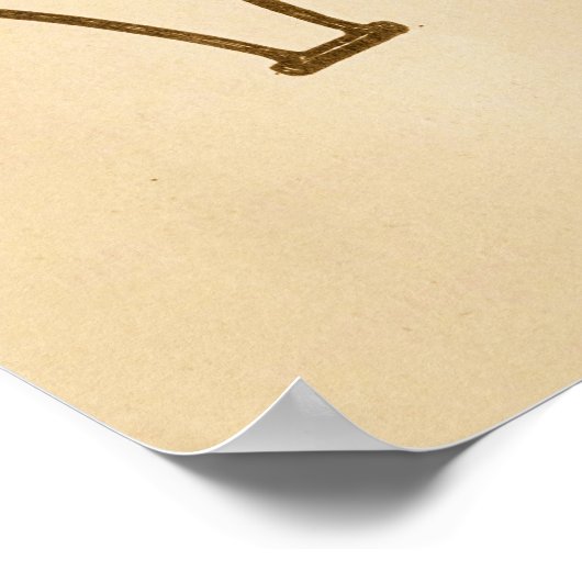 ヴィンテージ安全自転車とアートポスター ポスター (角)