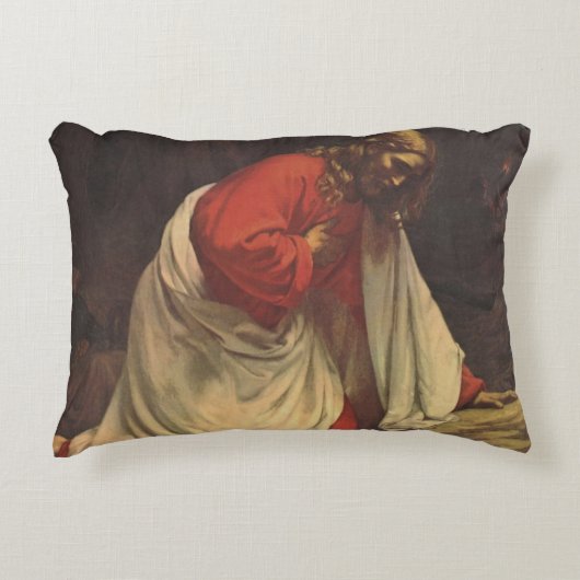 ヴィンテージ宗教イエスキリスト・ガーデン・オブ・ゲッセマネ アクセントクッション (正面)