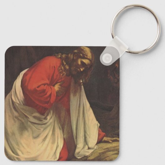 ヴィンテージ宗教イエスキリスト・ガーデン・オブ・ゲッセマネ キーホルダー (裏面)
