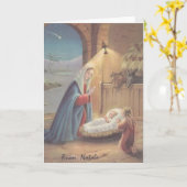 ヴィンテージ宗教クイタリアンリスマスカード カード (黄色い花)
