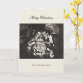 ヴィンテージ宗教クリスマス出生クリスチャン カード (黄色い花)