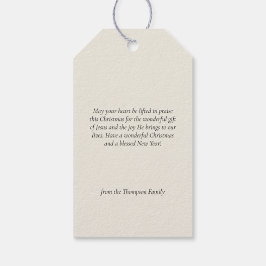 ヴィンテージ宗教クリスマス出生クリスチャン ギフトタグ (裏面)