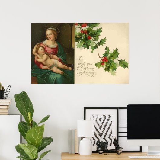 ヴィンテージ宗教クリスマス恵みポスター ポスター (ホームオフィス)