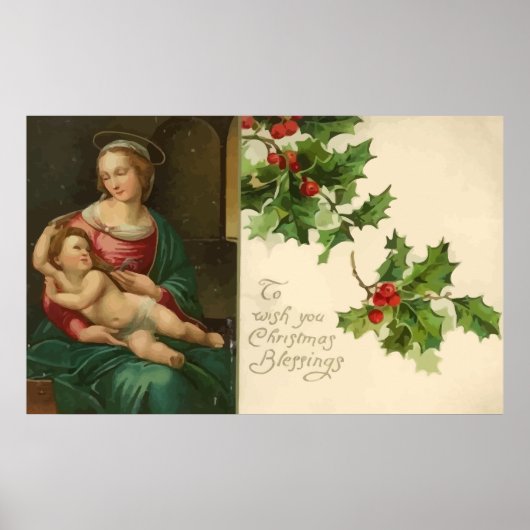 ヴィンテージ宗教クリスマス恵みポスター ポスター (正面)