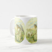 ヴィンテージ宗教ビクトリアン復活祭天使と子羊 コーヒーマグカップ (正面左)