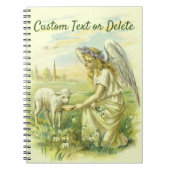 ヴィンテージ宗教ビクトリアン復活祭天使と子羊 ノートブック (正面)