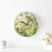 ヴィンテージ宗教ビクトリアン復活祭天使と子羊 ラージ壁時計 (ホーム)