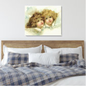 ヴィンテージ宗教ビクトリアン、天使たち キャンバスプリント (インサイチュ (寝室))