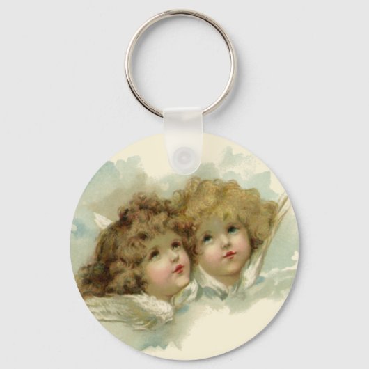 ヴィンテージ宗教ビクトリアン、天使たち キーホルダー (裏面)