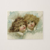 ヴィンテージ宗教ビクトリアン、天使たち ジグソーパズル (横)