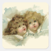 ヴィンテージ宗教ビクトリアン、天使たち スクエアシール (正面)