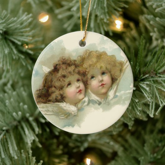 ヴィンテージ宗教ビクトリアン、天使たち セラミックオーナメント (ツリー)