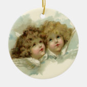 ヴィンテージ宗教ビクトリアン、天使たち セラミックオーナメント (正面)