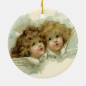 ヴィンテージ宗教ビクトリアン、天使たち セラミックオーナメント (裏面)