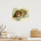 ヴィンテージ宗教ビクトリアン、天使たち ポスター (キッチン)