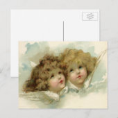 ヴィンテージ宗教ビクトリアン、天使たち ポストカード (正面/裏面)