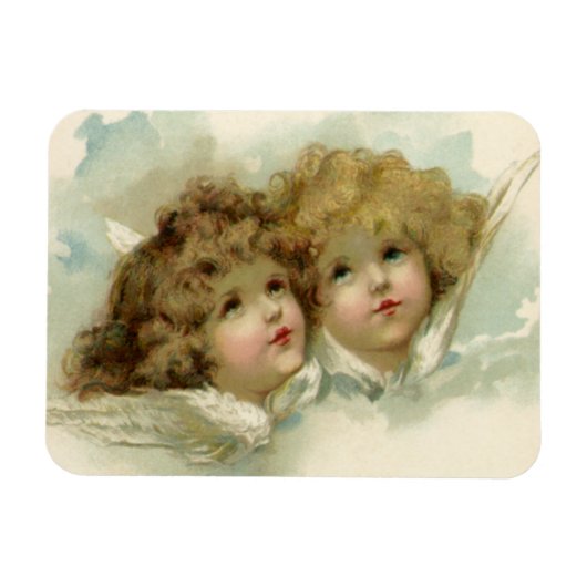 ヴィンテージ宗教ビクトリアン、天使たち マグネット (横)