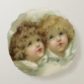 ヴィンテージ宗教ビクトリアン、天使たち ラウンドクッション (裏面)