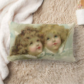 ヴィンテージ宗教ビクトリアン、天使たち ランバークッション (ブランケット)