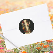 ヴィンテージ宗教フローラ十字架復活祭 ラウンドシール