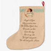 ヴィンテージ宗教ベビーエンジェルスリーピング ラージクリスマスストッキング (裏面)