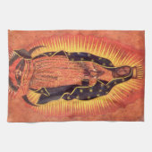 ヴィンテージ宗教ヴァージンメアリーグアダルーペの我々の女性 キッチンタオル (横)