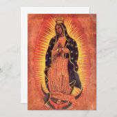 ヴィンテージ宗教ヴァージンメアリーグアダルーペの我々の女性 招待状 (正面/裏面)