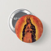 ヴィンテージ宗教ヴァージンメアリーグアダルーペの我々の女性 缶バッジ (正面&裏面)