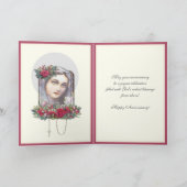 ヴィンテージ宗教ヴァージンメアリーバラ記念日 カード (内部)