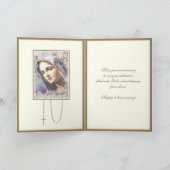 ヴィンテージ宗教ヴァージンメアリーバラ記念日 カード (内部)