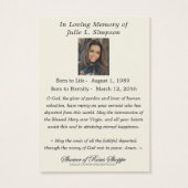 ヴィンテージ宗教ヴァージンメアリ葬儀カトリック (裏面)