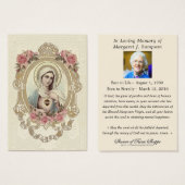 ヴィンテージ宗教ヴァージンメアリ葬儀カトリック (正面&裏面)