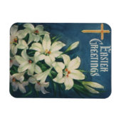 ヴィンテージ宗教復活祭の挨拶、リリーフラワーズ マグネット (横)