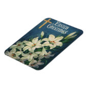 ヴィンテージ宗教復活祭の挨拶、リリーフラワーズ マグネット (左側)